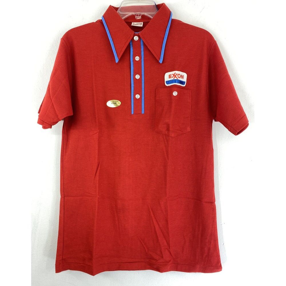 Vtg Unitog Exxon‎ Shirt Men's Medium Gas Oil Industry Employee Workwear Uniform